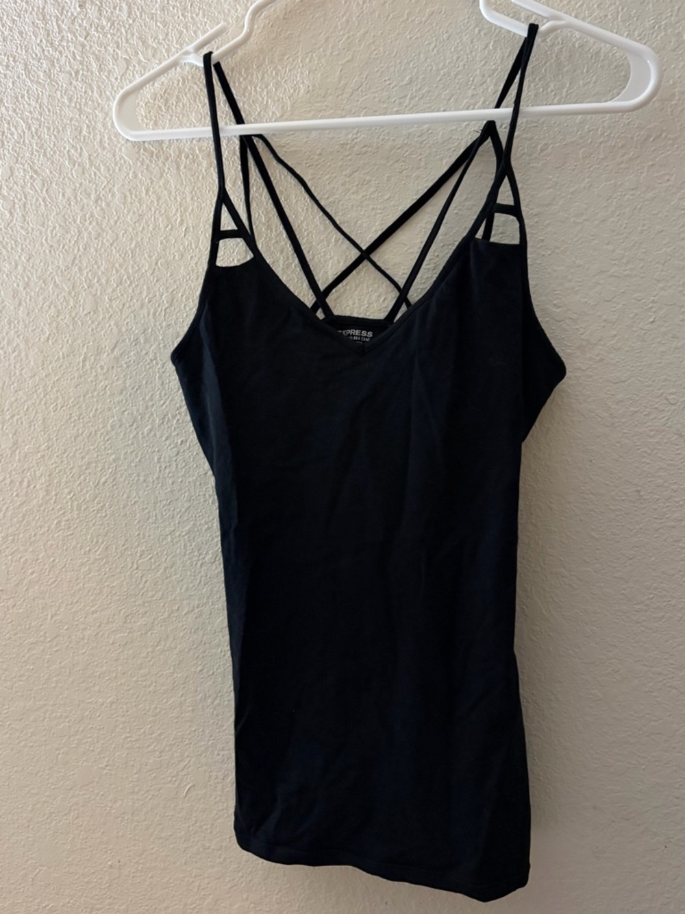 Express Black Strappy Crossback Tank Top